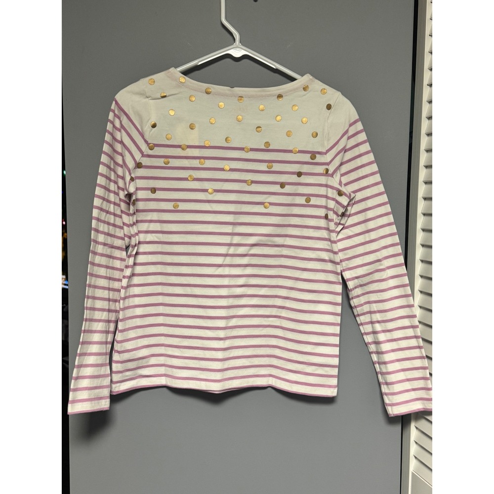 Boden Girls Breton Long‎ Sleeve Striped Gold Dot Shirt 13 14 Years 164cm Party - Picture 5 of 8